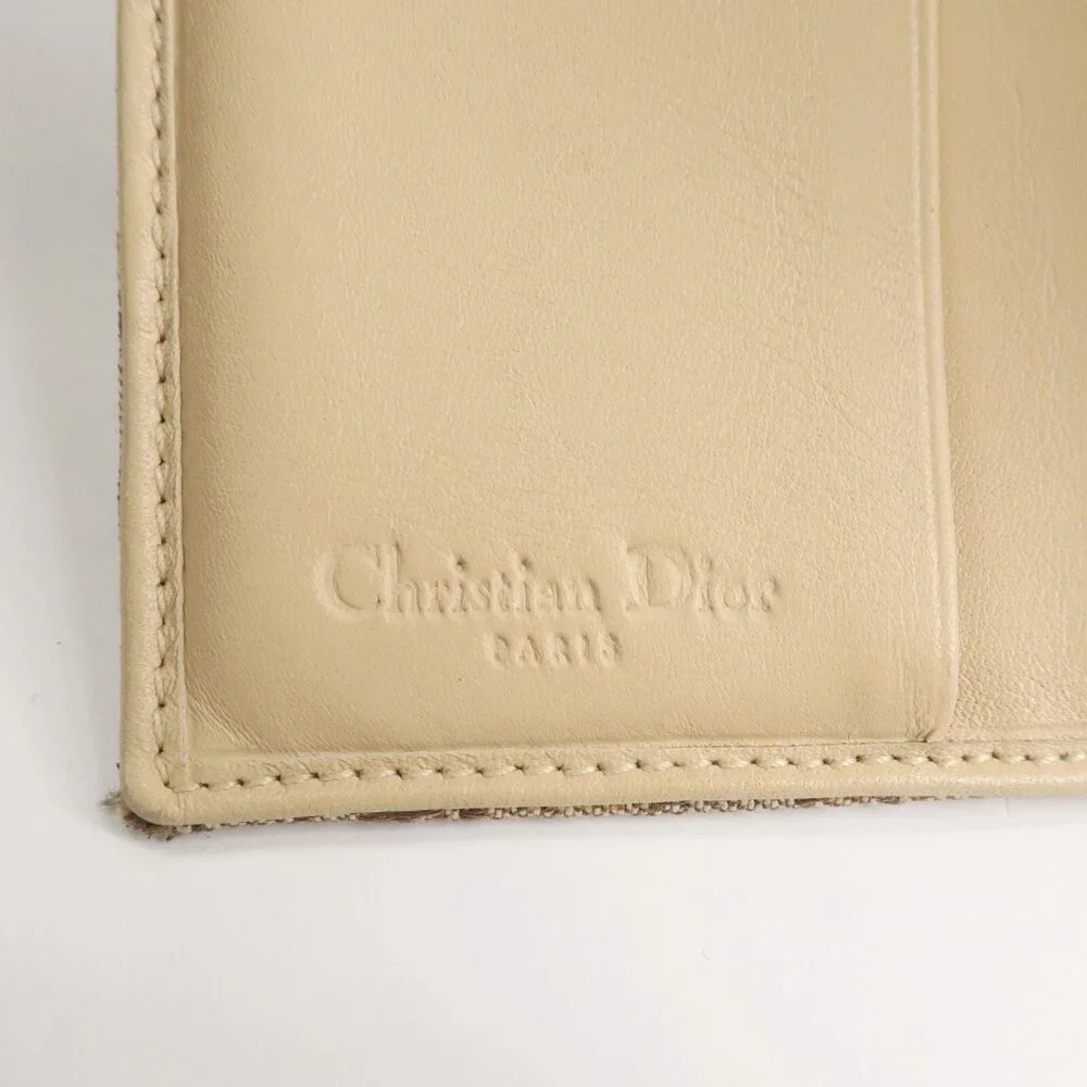 ❤️Authentic Cristian Dior Trotter Canvas Leather Bifold Card Case❤️